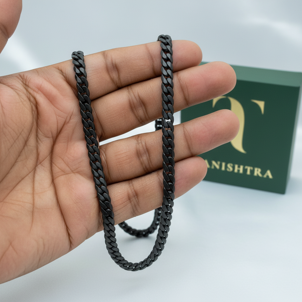 5mm Black Cuban Chain – Tanishtra Box Fixed