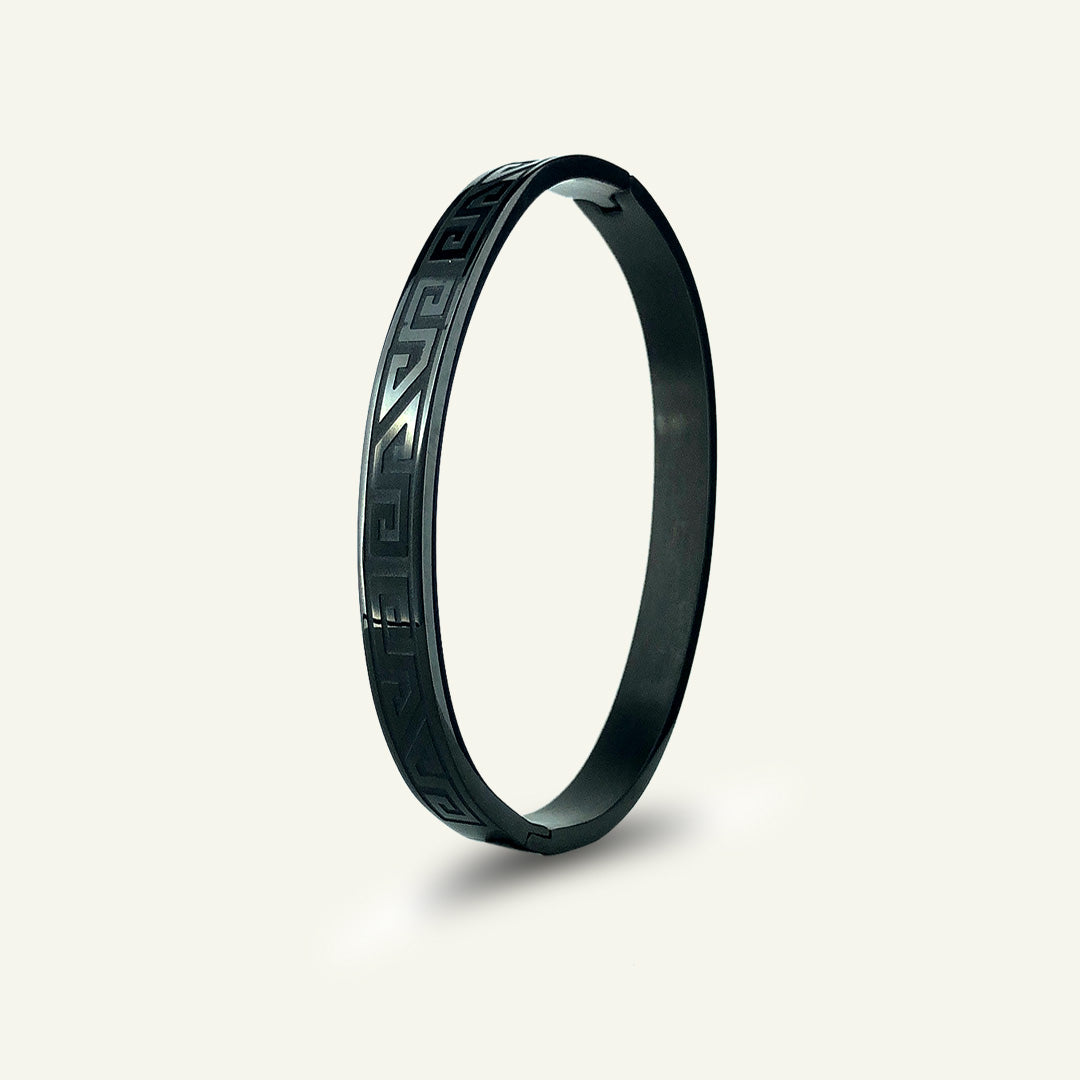 Luxe Monarch LV Inspired Pattern Kada For Men (Black)