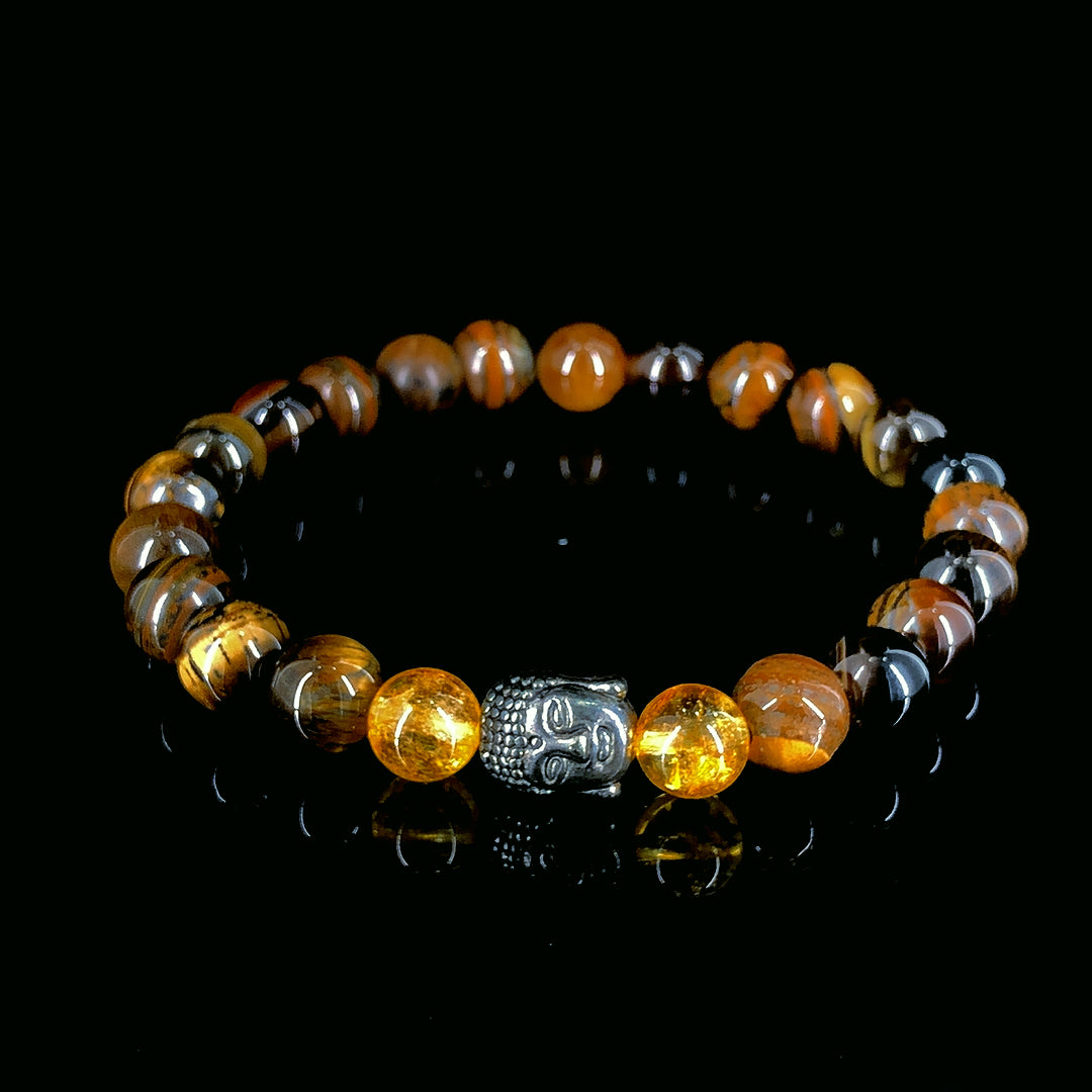 Tiger Eye And Citrine Bracelet For Men | Buddha Balance Edition