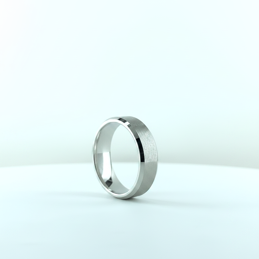 Matte Silver Band Ring For Men