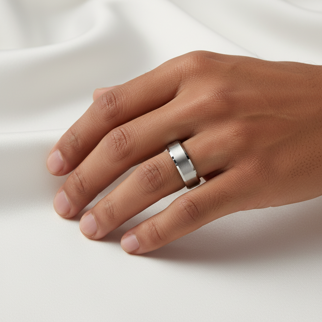 Matte Silver Band Ring – Fabric BG