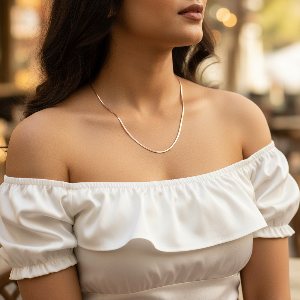 Neck to Bottom Lifestyle Rose Gold Chain 1:1