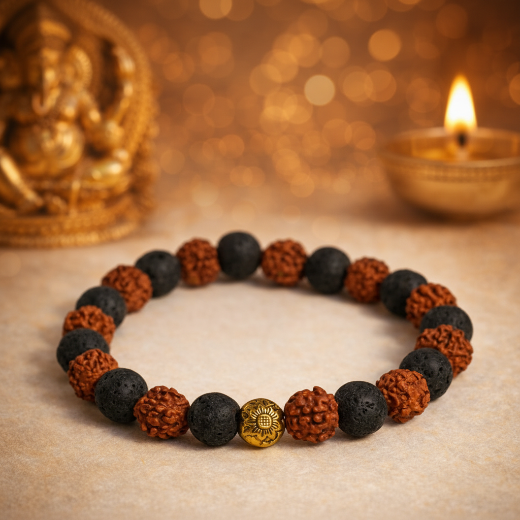 Rudraksha Bracelet – Flat Lay Retry
