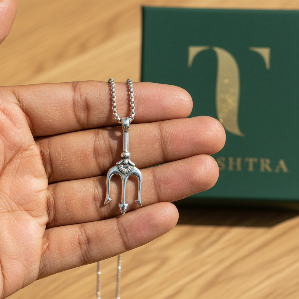 Silver Trident Pendant – Customer Review Style