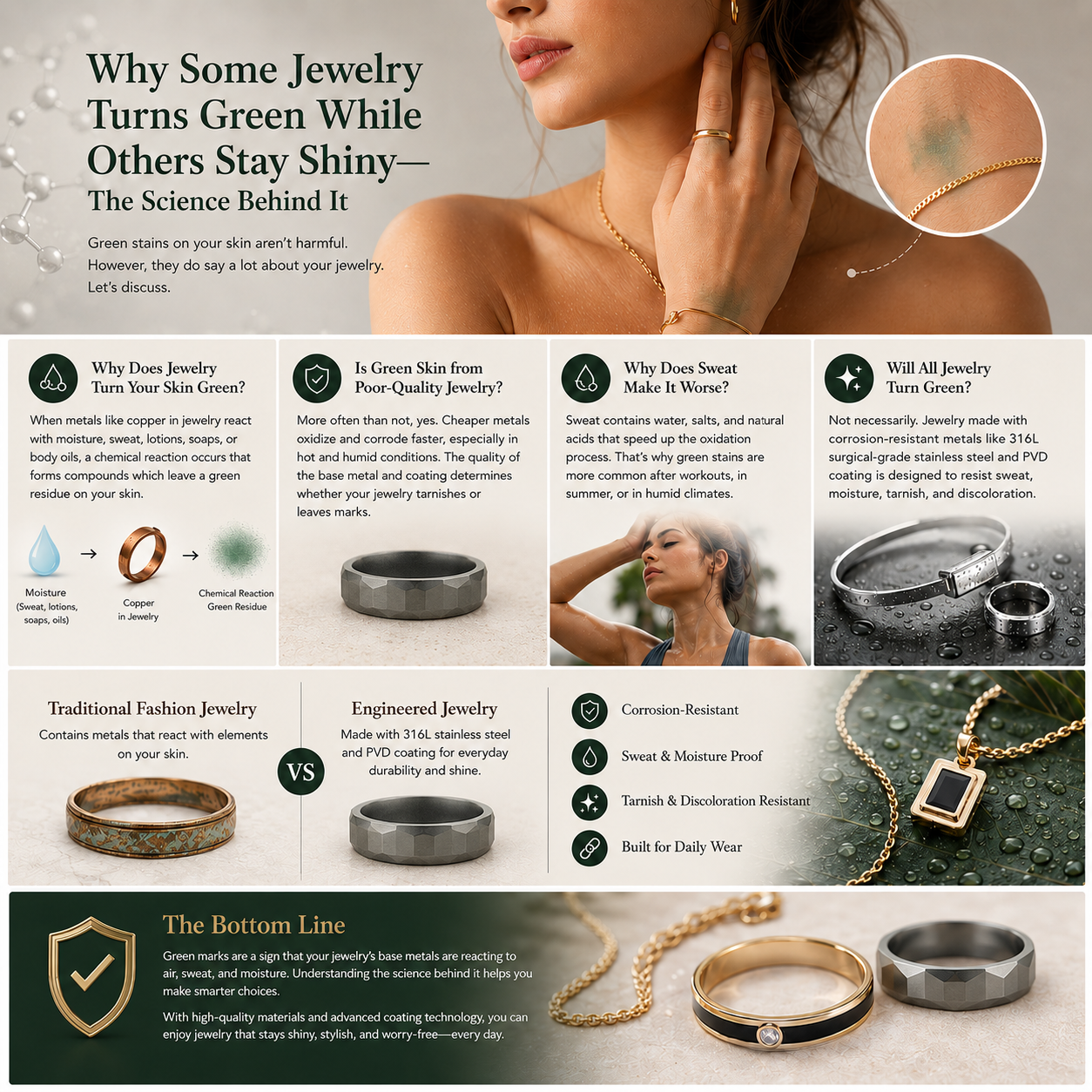 Why Some Jewelry Turns Green While Others Stay Shiny-The Science Behind It
