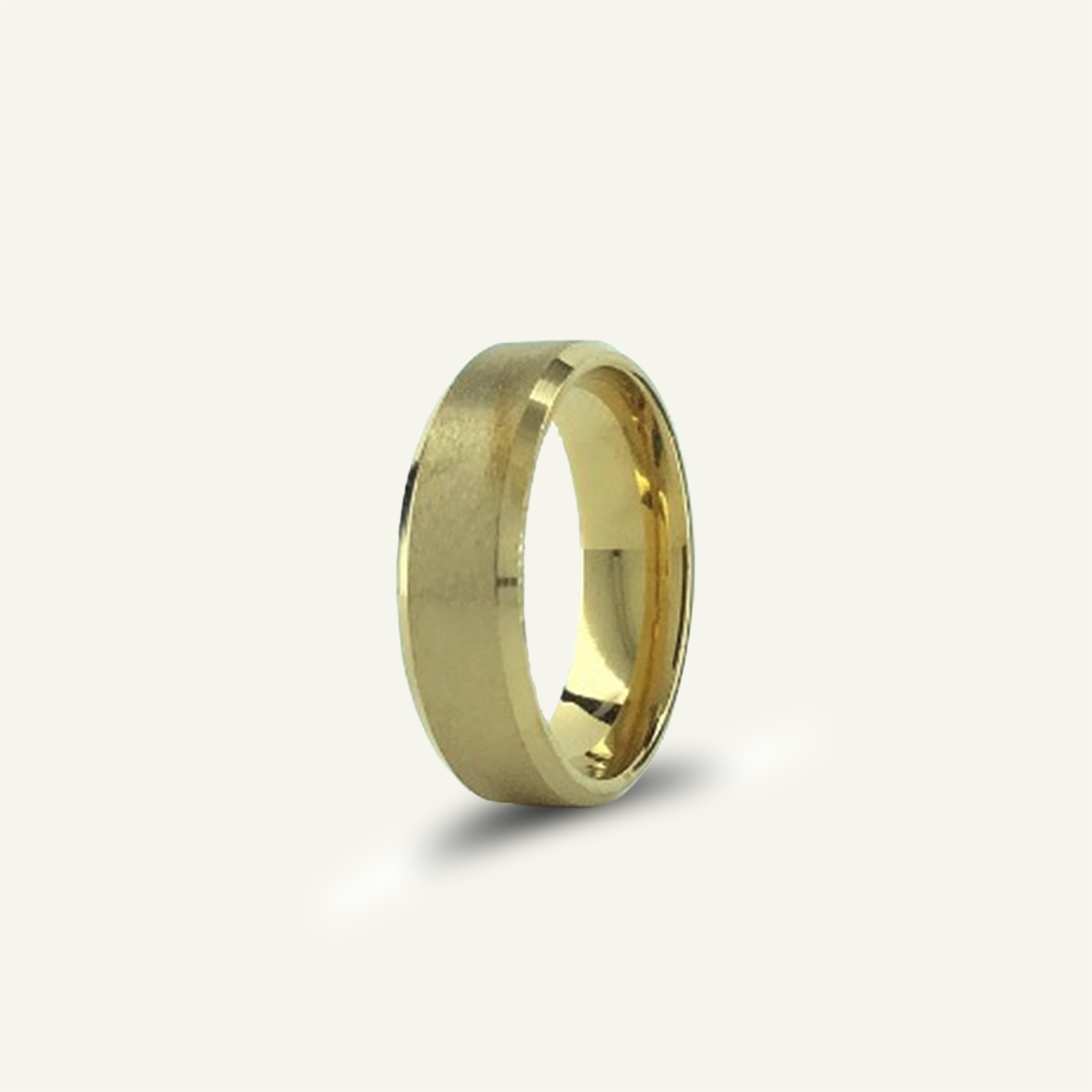 Matte Gold Band Ring For Men