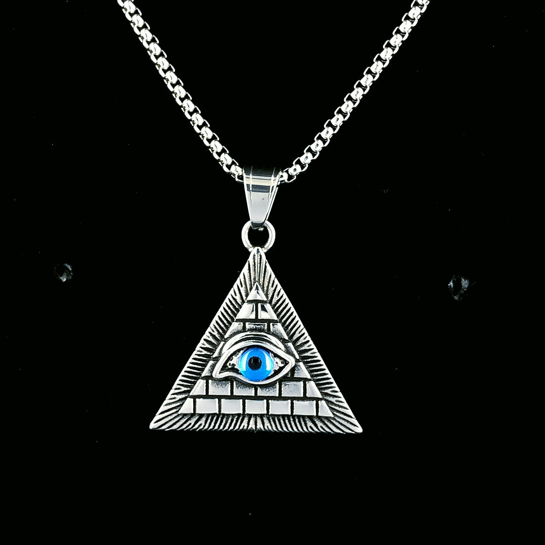 Evil Eye (Pyramid) Locket And Chain For Men