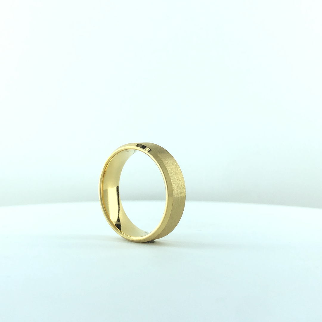 Matte Gold Band Ring For Men