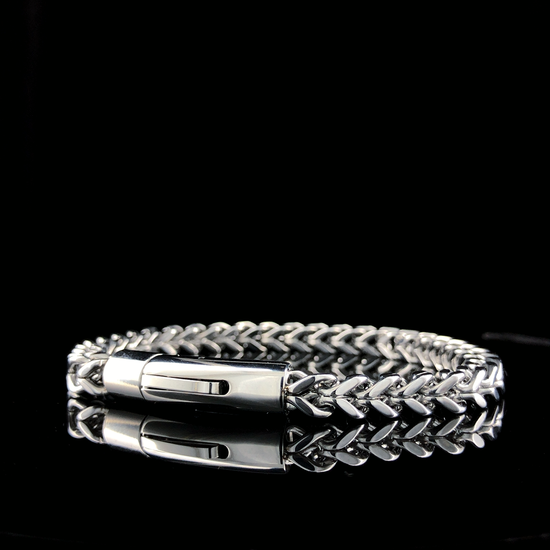 Black Franco Chain Bracelet For Men