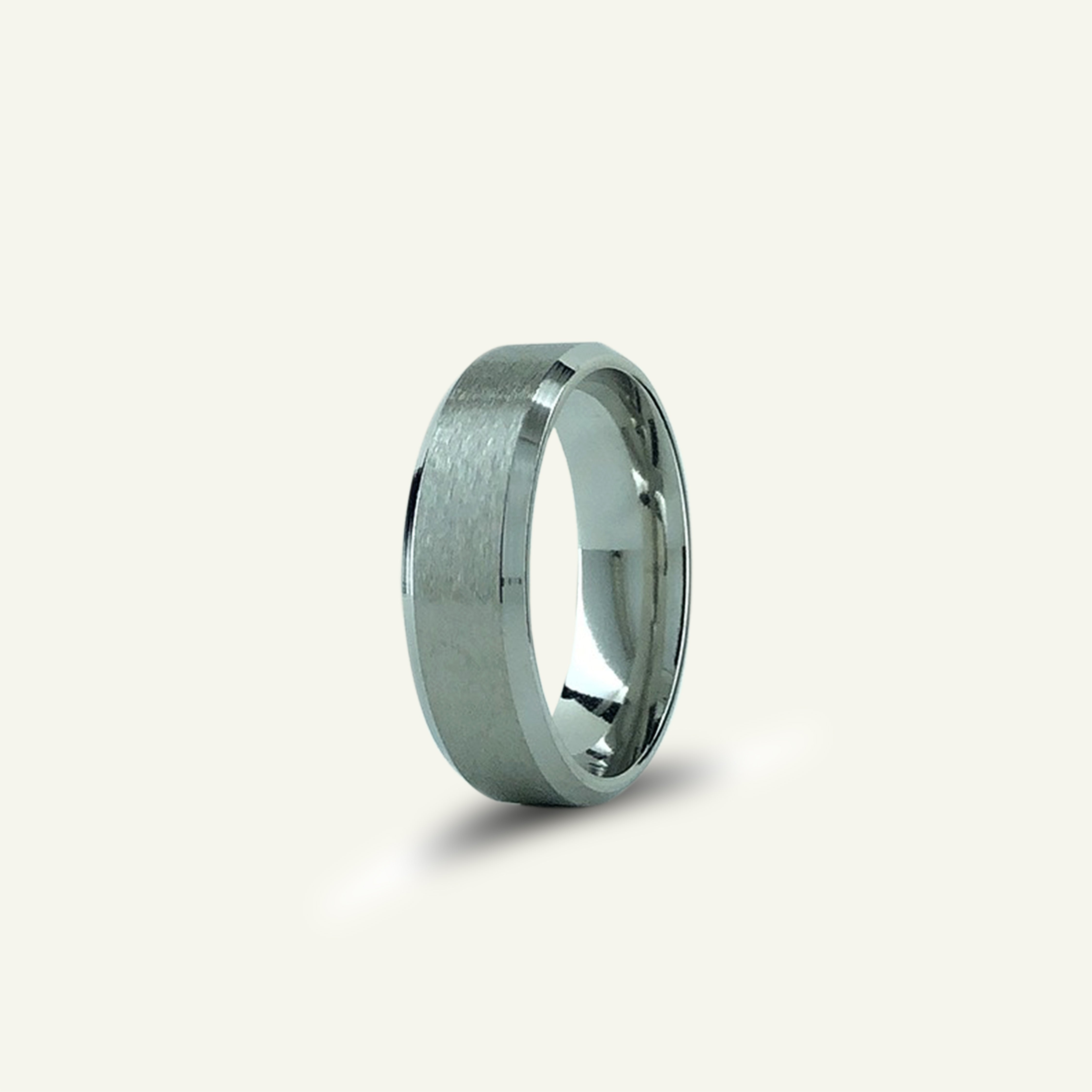 Matte Silver Band Ring For Men