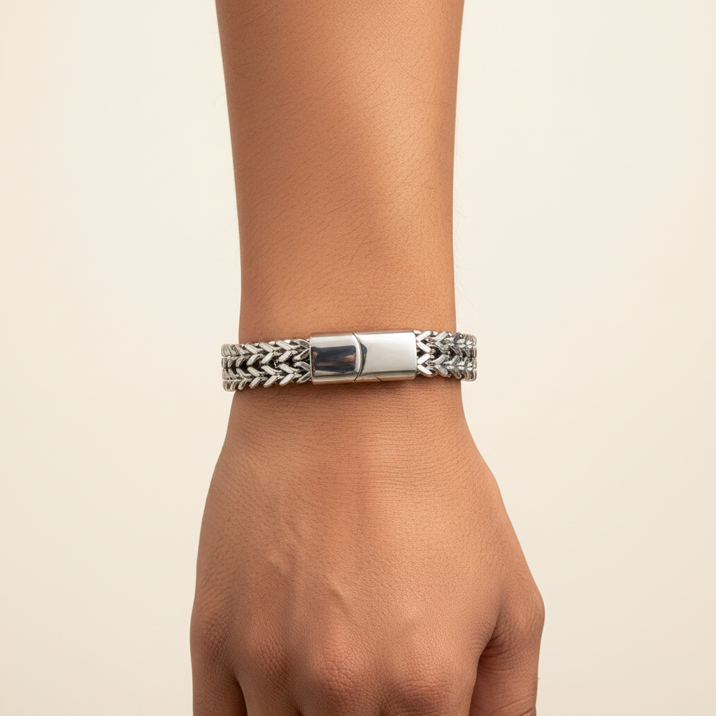 Double Franco Chain Bracelet - Lifestyle Wrist Shot