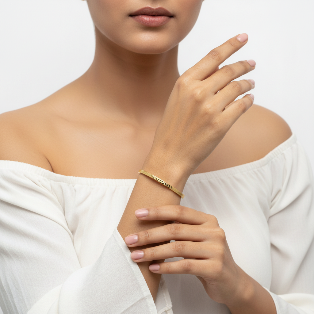 Gold Stripe Luxe Kada – Model Worn, Regenerated