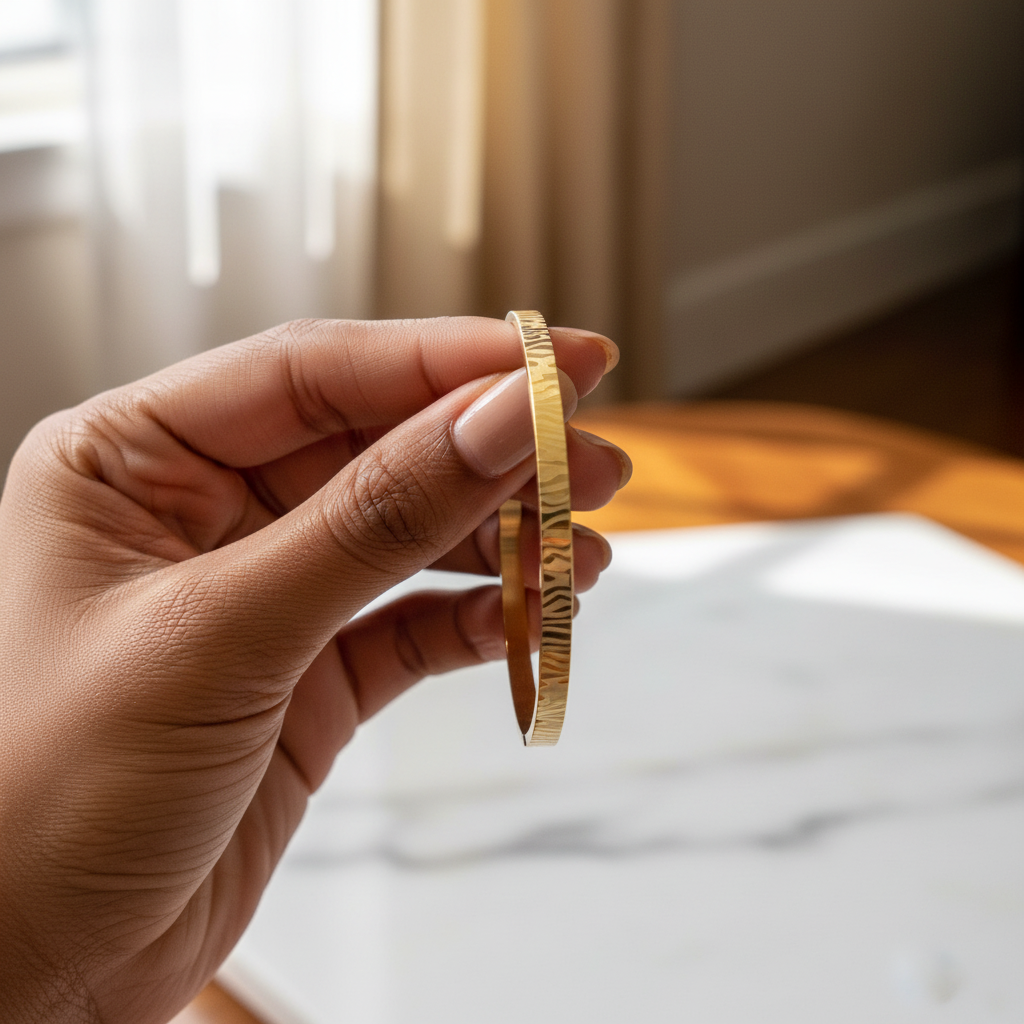 Stripe Luxe Kada Gold – Customer Review Style