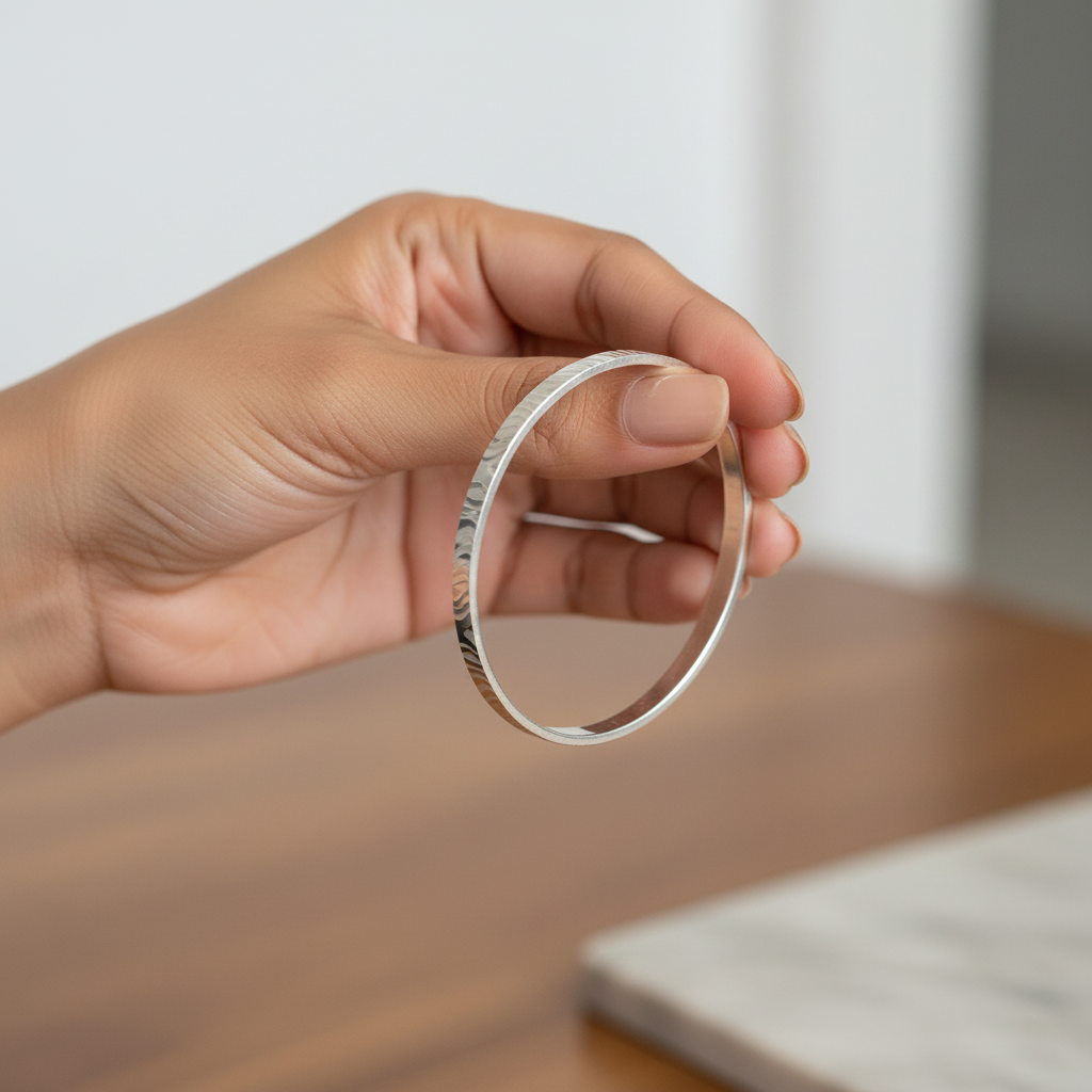 Silver Stripe Kada – Customer Review Close-up