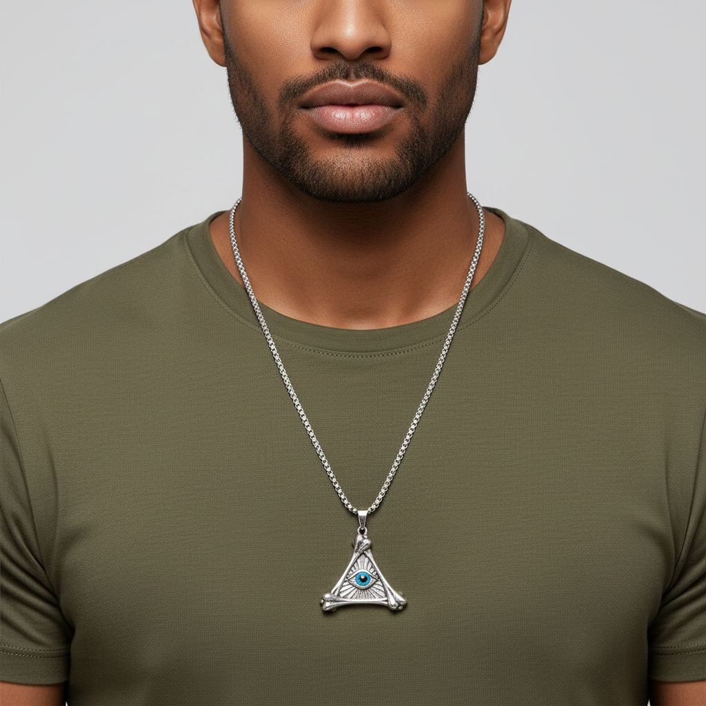 Triangle Evil Eye Pendant – Regenerated